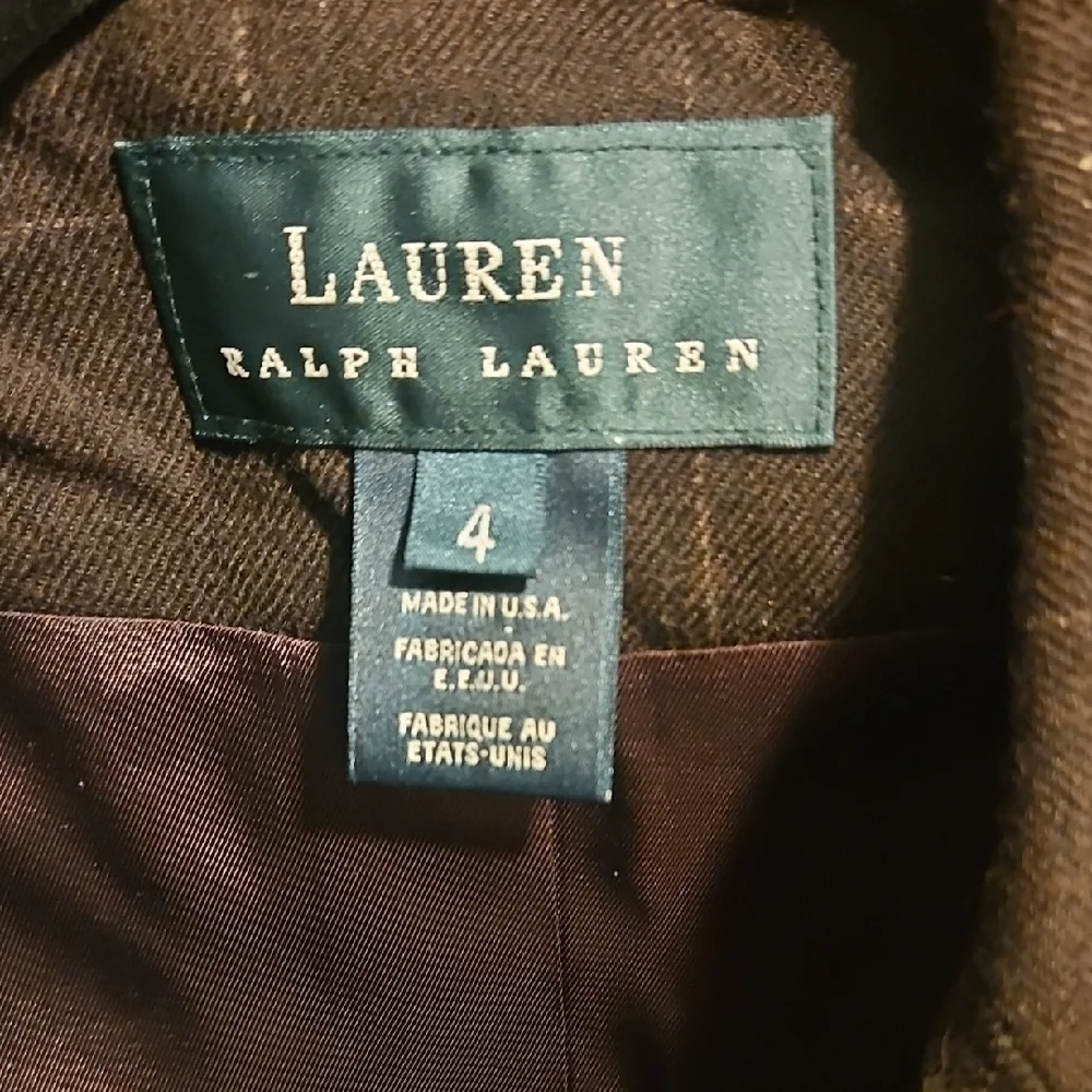Ralph Lauren Women's Double-Breasted Wool Plaid Blazer - Dark Brown - Picture 6 of 8